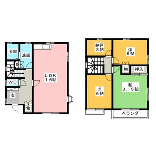 岐阜県羽島市福寿町平方8【一戸建】の間取り