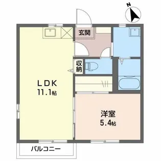 1LDKの間取り画像