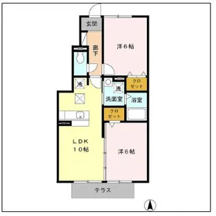 フォンテーヌG【1階】の間取り