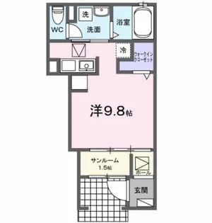 シャルム シエル【1階】の間取り