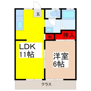 スカイハイツ1【1階】の間取り