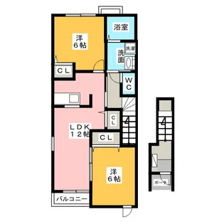 フリーデII【2階】の間取り