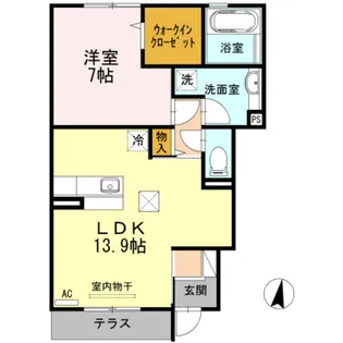 ヴァン・フルール【1階】の間取り