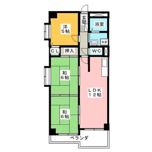 ユーハウス瑞穂公園【5階】の間取り