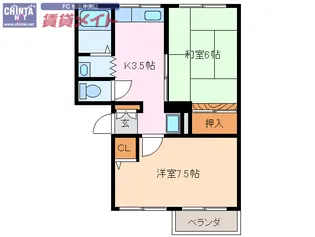 2Kの間取り画像