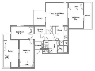 コンフォリア墨田三丁目【2階】の間取り