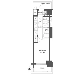 プレサンスブルーム浅草【5階】の間取り