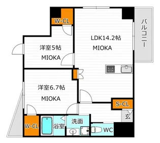 LEGALAND+ABENO SANMEICHO【6階】の間取り