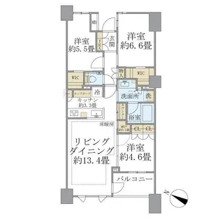 Brillia東中野Parkside Hills【7階】の間取り