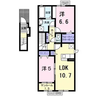 ヴィラアミング II【2階】の間取り