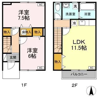 リビングタウン不来方 Fの間取り