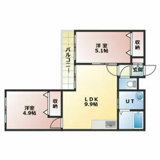 メニーズコートS25【4階】の間取り