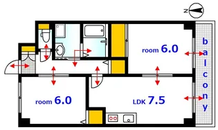 パレ広瀬【3階】の間取り