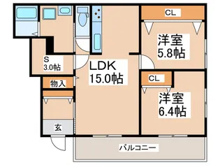 ハウスリリー【1階】の間取り