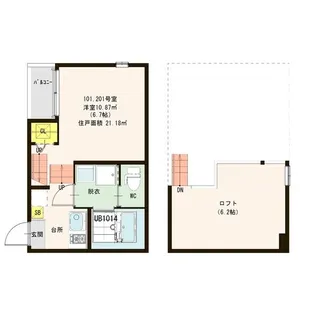 ハーモニーテラス志波町【2階】の間取り