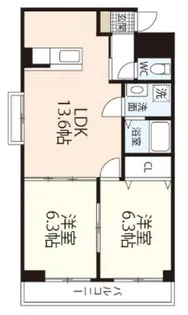 岡山県岡山市北区白石東新町【マンション】の間取り