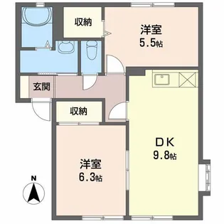 サンガーデンA【1階】の間取り