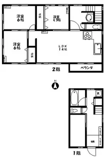 東京都足立区鹿浜4【一戸建】の間取り