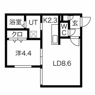マーカスノースミラー【3階】の間取り