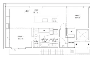kurumi build.(クルミビル)【2階】の間取り