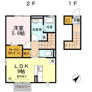 グランピュアA【2階】の間取り
