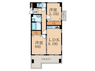 エスズ・イン南【2階】の間取り
