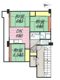 ビレッジハウス船木II2号棟【1階】の間取り