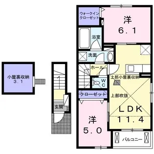 カステルールA【2階】の間取り