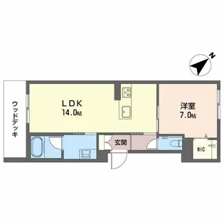 ヒューゲル【1階】の間取り