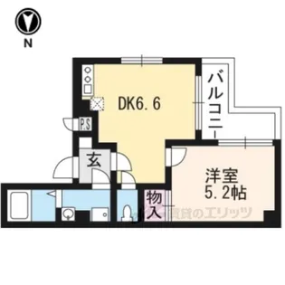 フロリアン中御門【4階】の間取り