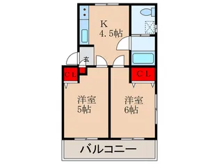 茜ハイム【1階】の間取り