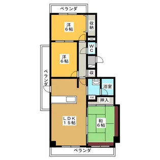 プリンセス三ツ池【6階】の間取り