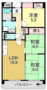 アミティエ喜連【2階】の間取り