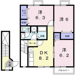 パレ・ラフィネ【2階】の間取り