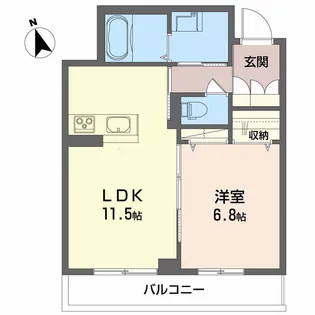 ベレオ末広【2階】の間取り