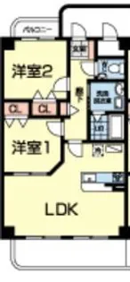 ピュアマンション美咲野【4階】の間取り