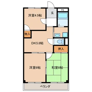 ベルテ不動丘【2階】の間取り