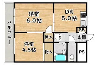 タクティ三津屋【3階】の間取り