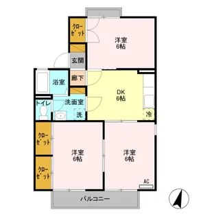 コーポ七曲りE【2階】の間取り