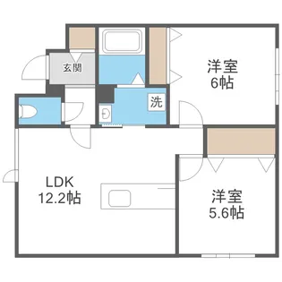 eie月寒西【4階】の間取り