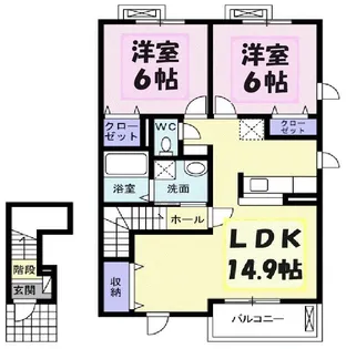 ジェントリーA【2階】の間取り