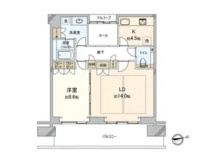 グラングリーン大阪THE NORTH RESIDENCE【21階】の間取り