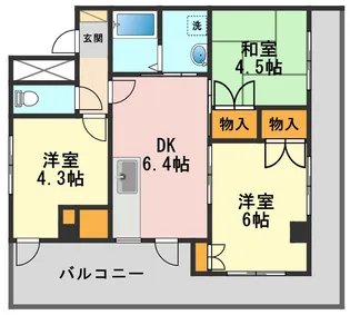 カーサケーユー【3階】の間取り