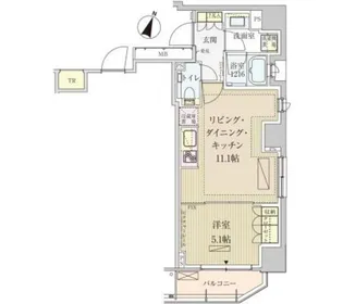 パークアクシス赤坂見附【13階】の間取り