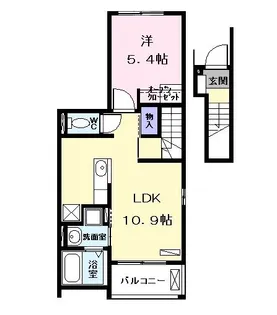 シェモア角割【2階】の間取り