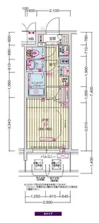 プレサンス塚本ベラビィ【6階】の間取り