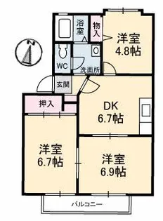 グランシード下田【2階】の間取り