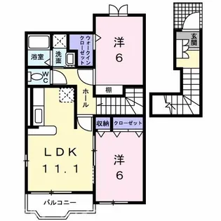 ベルフィオ レS2 A棟【2階】の間取り
