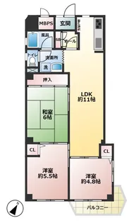 青木町ハイツ 2号棟【2階】の間取り