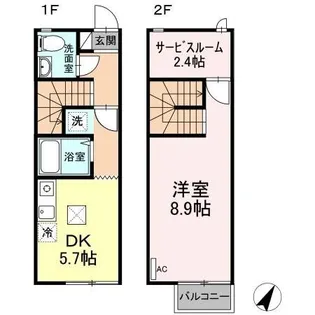 リースランドテクノF【1階】の間取り